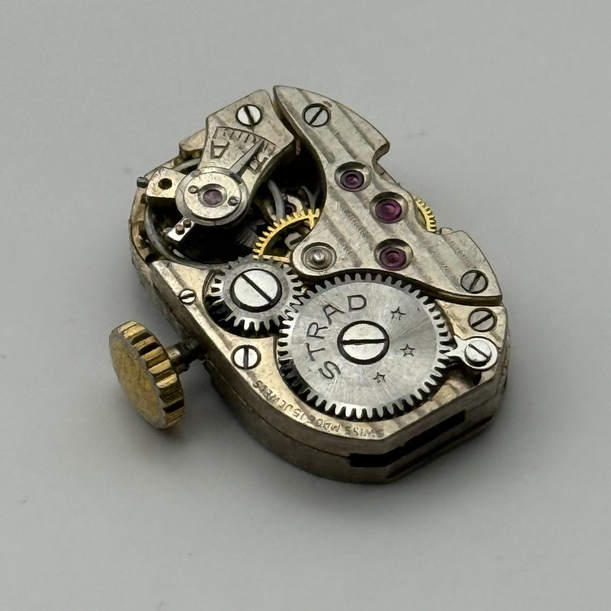Strad Watch Movement 15 Jewels Swiss Manual Wind Vintage Parts Repair 12.6mm
