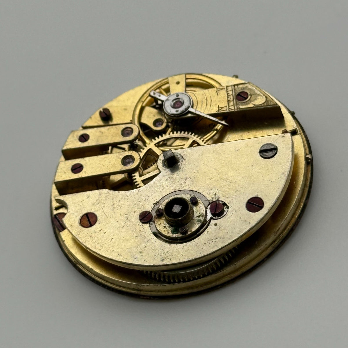 Cylinder Pocket Watch Movement - Unidentified - Antique Parts / Repair - 39.1mm