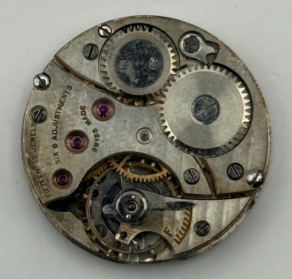 Meridian Regd Watch Movement 15 Jewels 6 Adjustments Manual Wind Parts 23.6mm