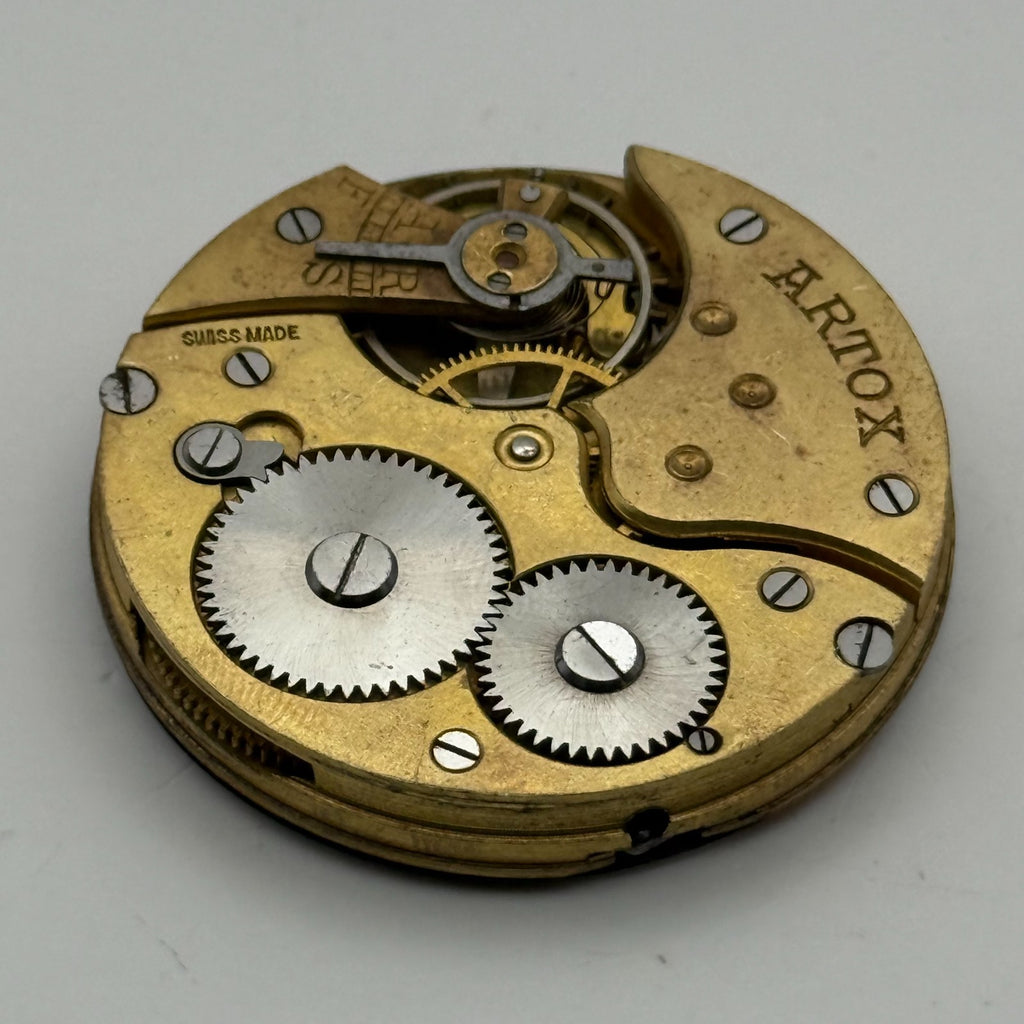 Artox Pocket Watch Movement Hunter Swiss Sub Seconds Vintage Parts Repair 40.2mm