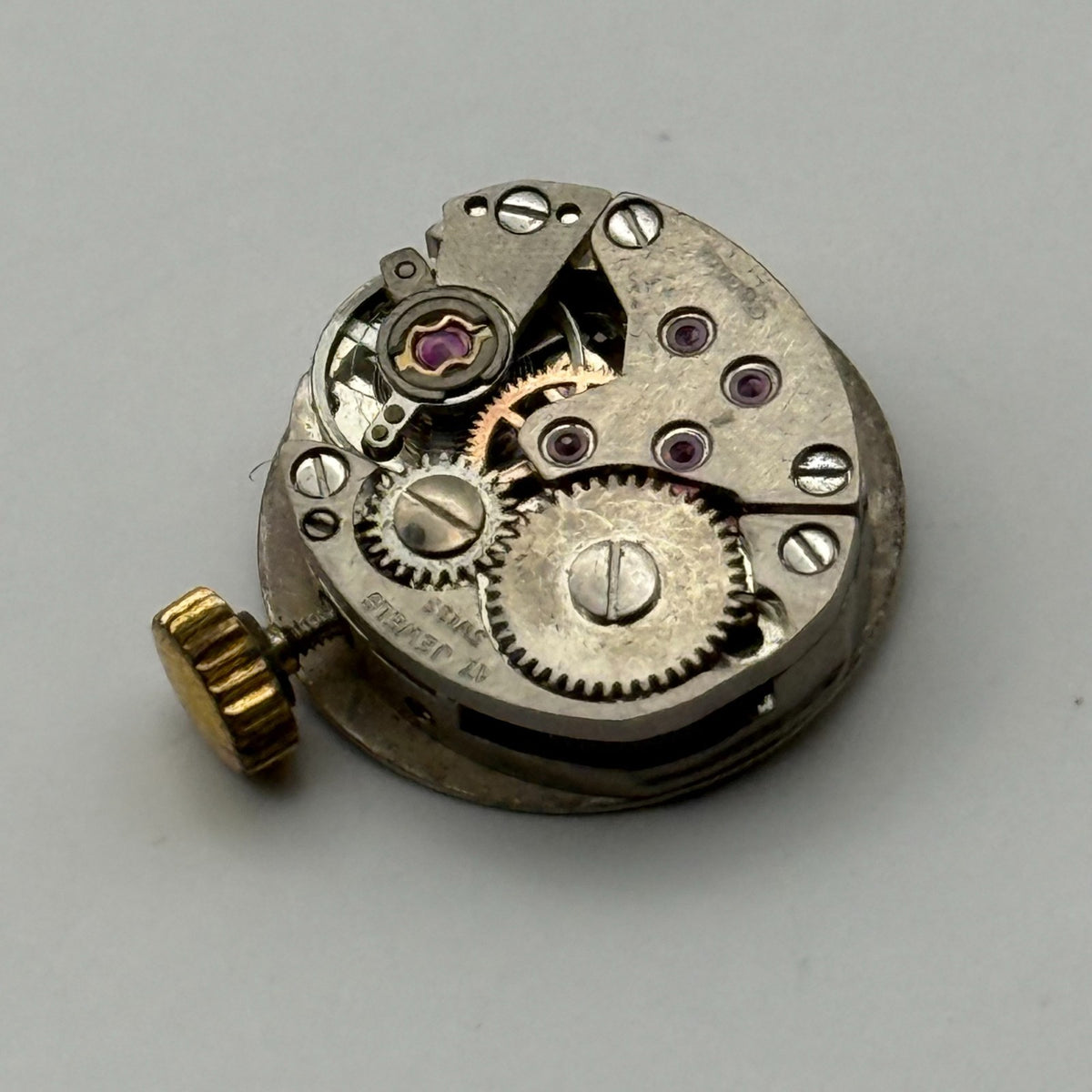 FE 68E4 Watch Movement Sandoz 17 Jewels Swiss Manual Wind Parts Repair 13.1mm