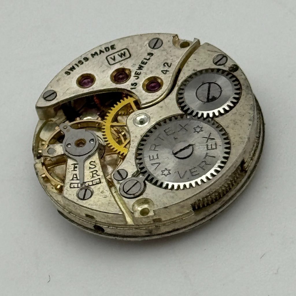 Revue VW Cal 42 Watch Movement Vertex Style Manual Wind Parts 19.6mm 
