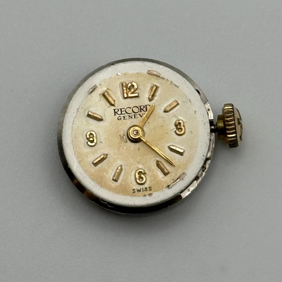 Record 330 Watch Movement - Running - For Parts / Repair