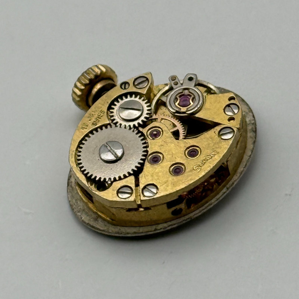 FE 68 E4 Watch Movement Sandoz 17 Jewels Swiss Manual Wind Parts Repair 13.1mm