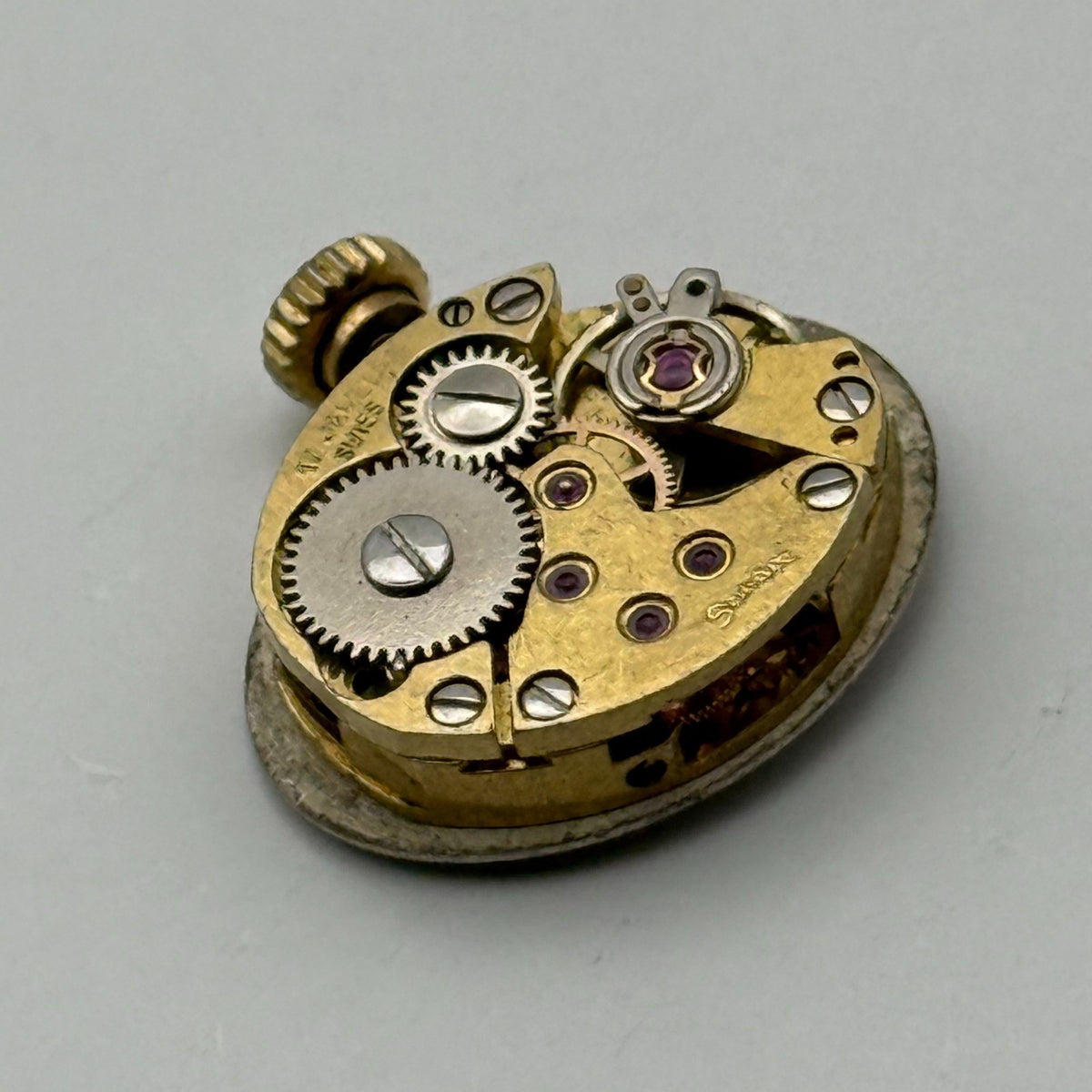 FE 68 E4 Watch Movement Sandoz 17 Jewels Swiss Manual Wind Parts Repair 13.1mm