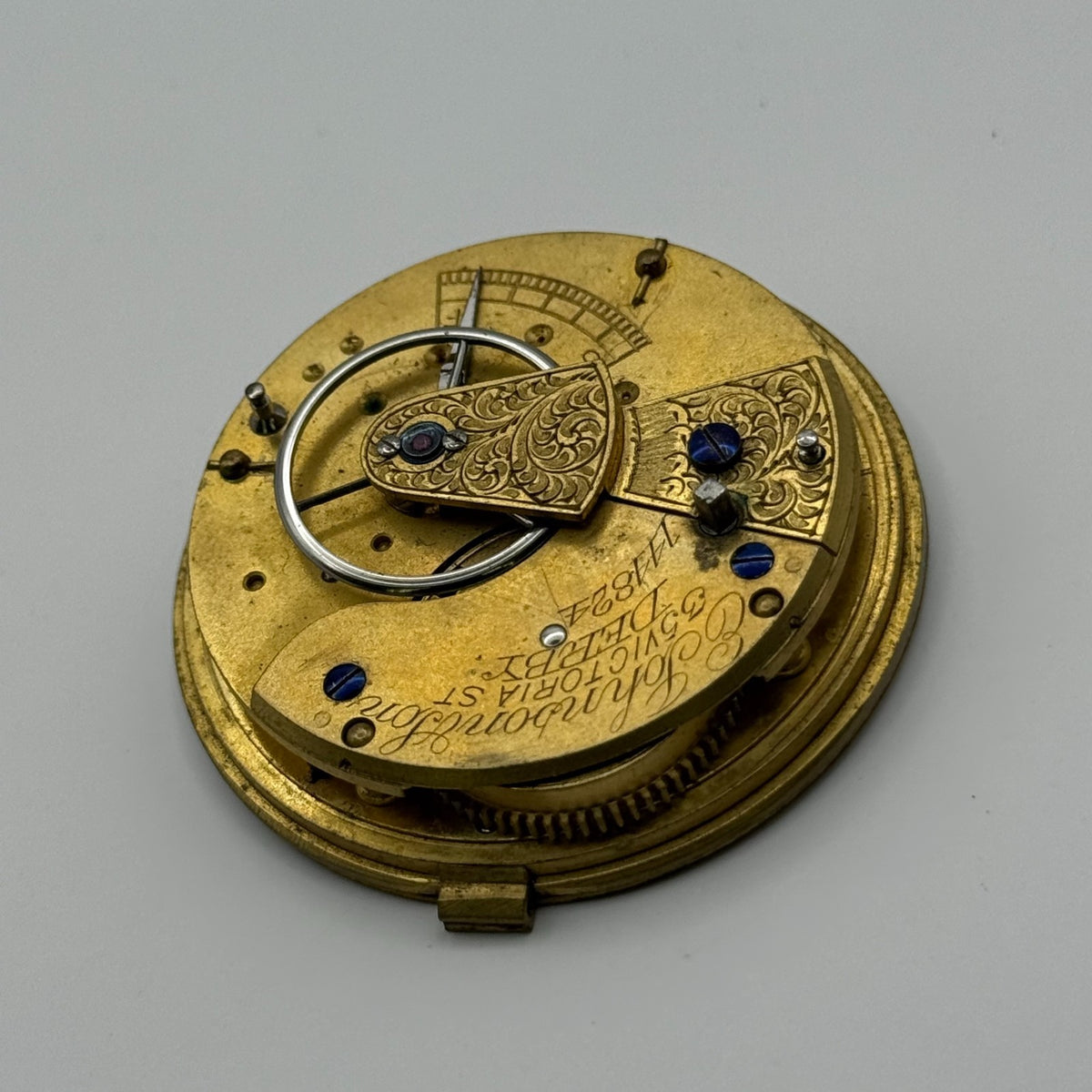 English Lever Pocket Watch Movement - E. Johnson & Son Derby - Parts / Repair
