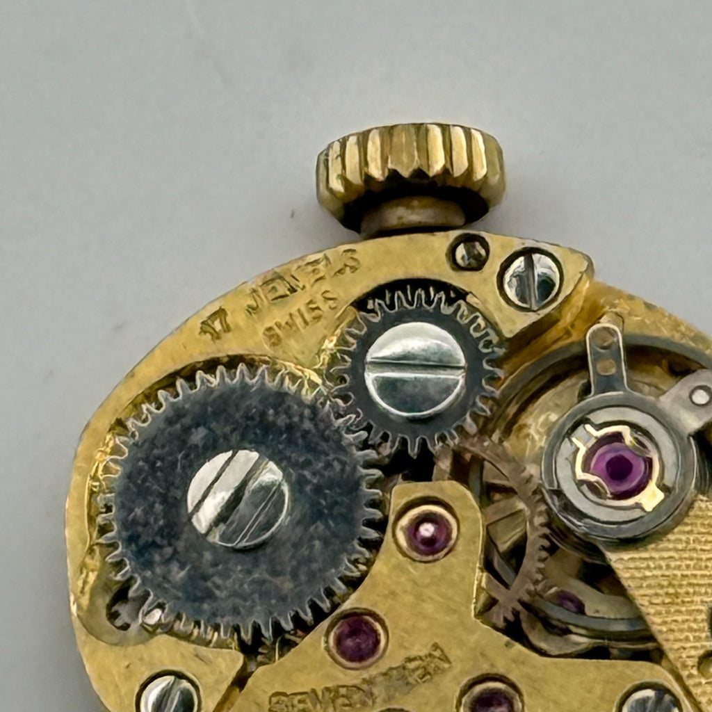 FE 68E4 Watch Movement Everite 17 Jewels Swiss Manual Wind Parts Repair 13.1mm