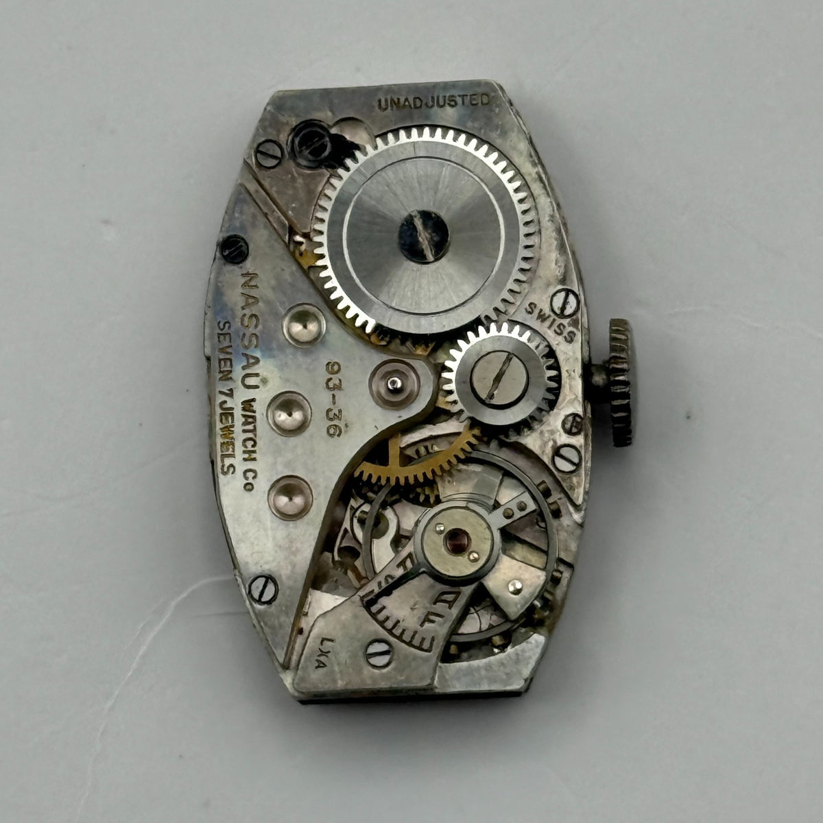 Nassau 93-36 Watch Movement 7 Jewels Swiss Manual Wind Parts Repair 14.3mm