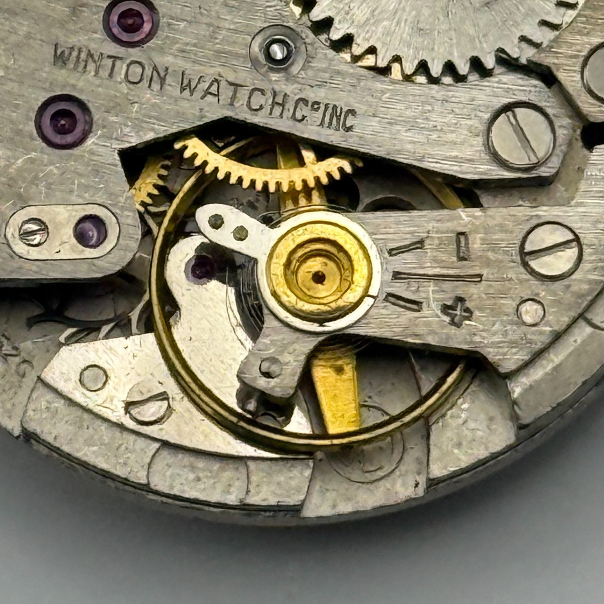 Jeambrun P32G Watch Movement Winton Swiss 17 Jewels Manual Wind Parts 25.7mm