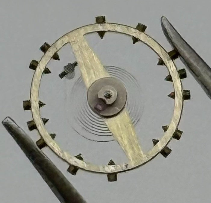 FHF 34 Balance Wheel Complete And Spring 7¾’’’ 1047 M Watch Movement Parts NOS