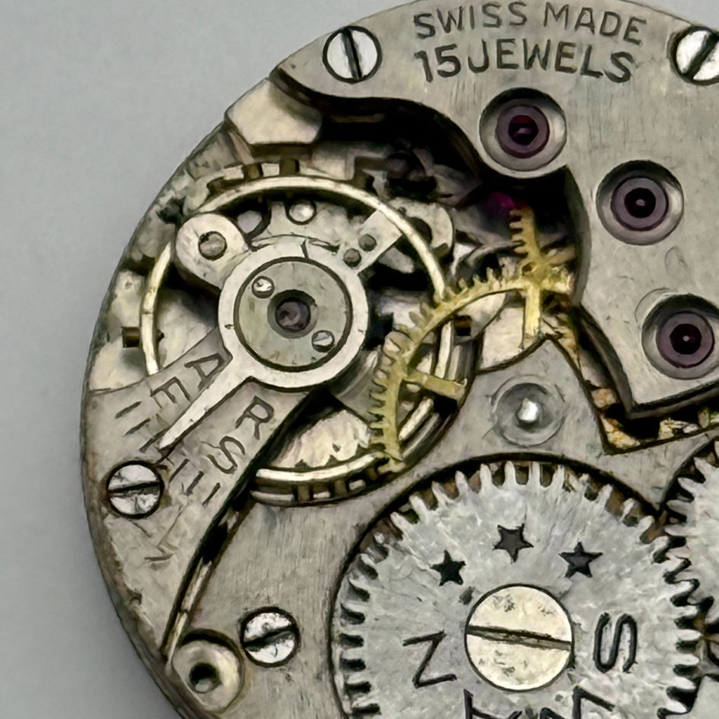 Unidentified Watch Movement Swan 15 Jewels Swiss Manual Wind Parts Repair 19.7mm