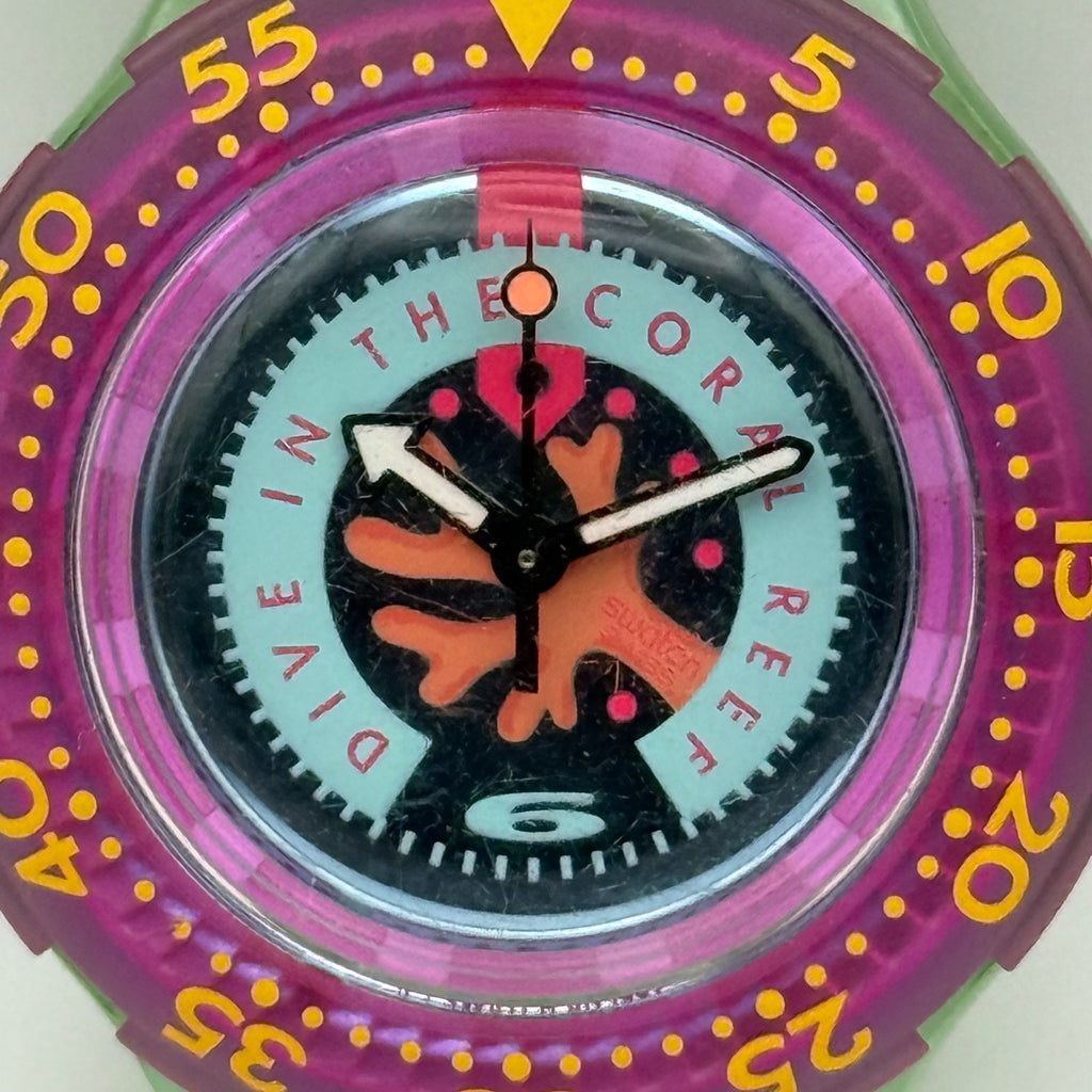 Vintage Swatch Scuba 200 Watch SDG102 Cherry Drops 1994 ETA Quartz 40mm Parts