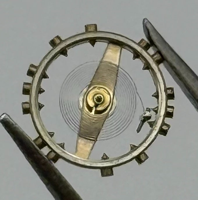 PUW 70 73 Balance Wheel Complete And Spring 5’’’ 517 Watch Movement Parts NOS
