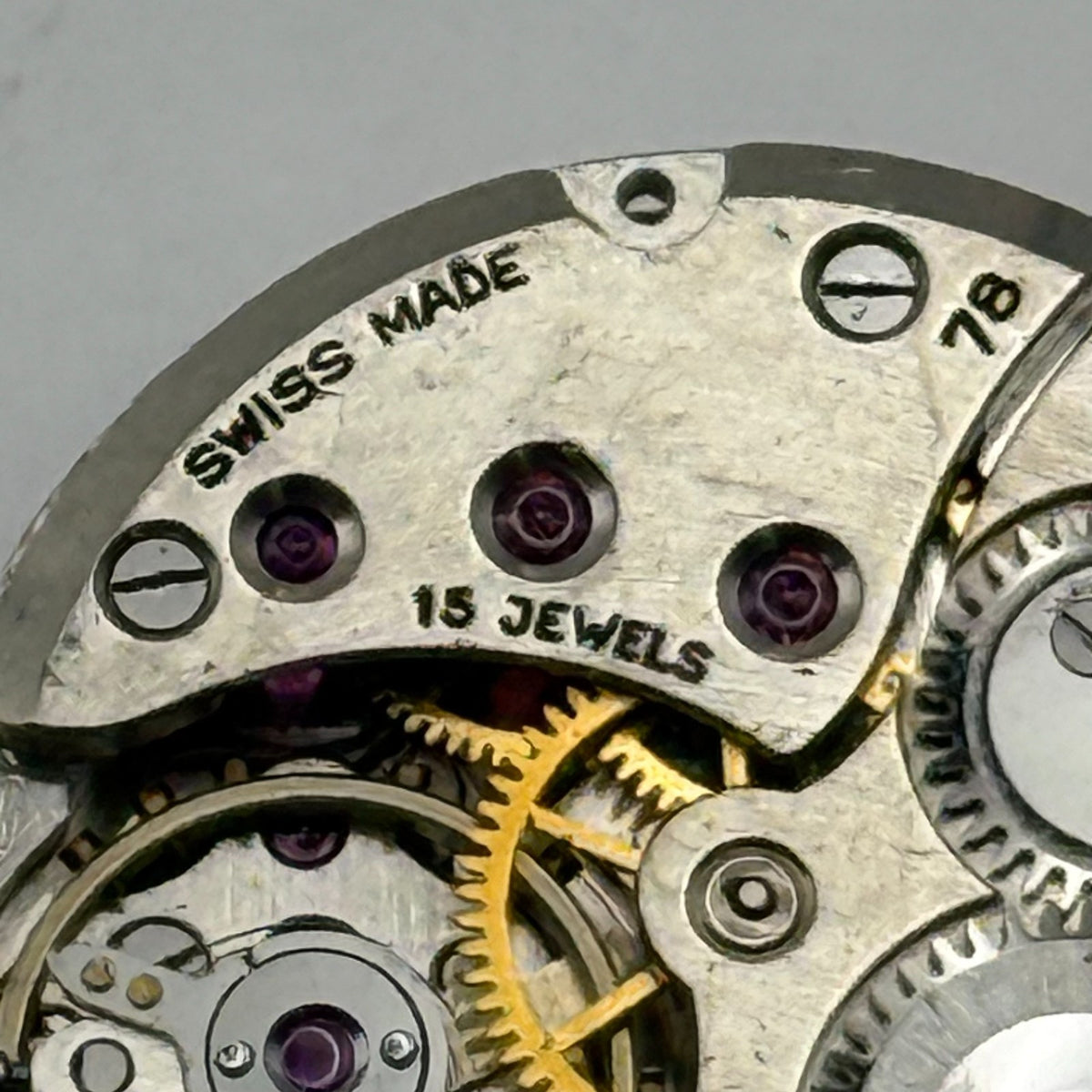 Revue 78 Watch Movement Limit 15 Jewels Swiss Manual Wind Parts Repair 19.7mm
