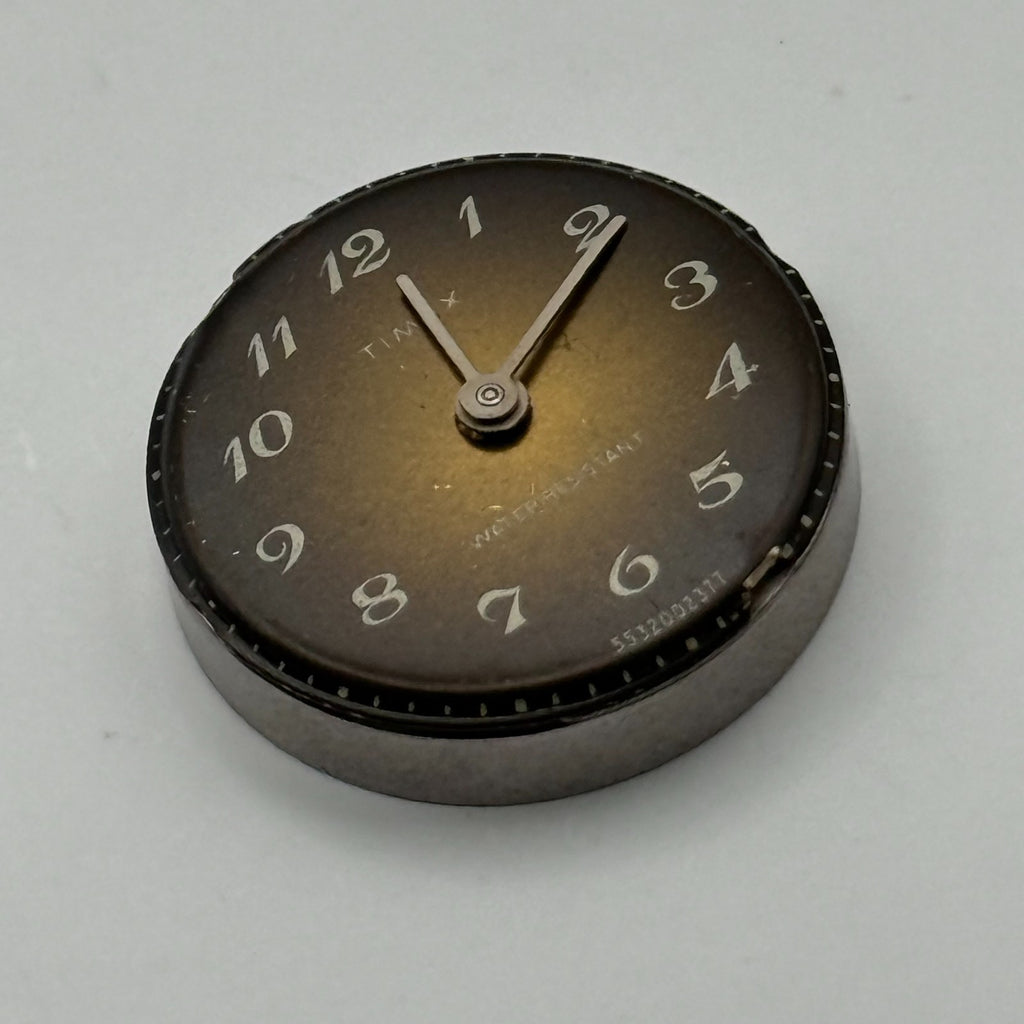 Timex 465 Watch Movement Great Britain Brown Dial Vintage Parts Repair 15.1mm