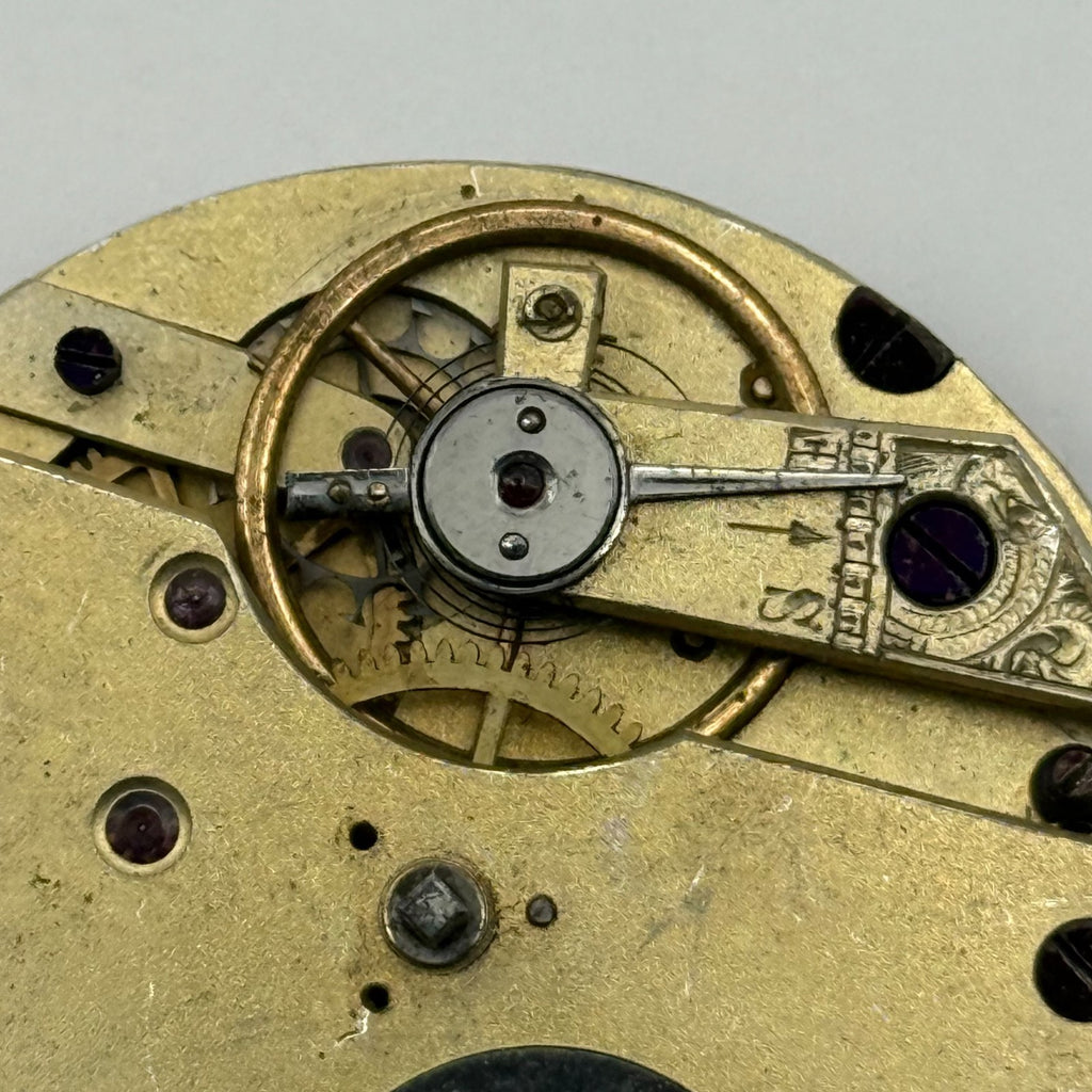 Cylinder Escapement Pocket Watch Movement - Unidentified - Parts / Repair 40.3mm