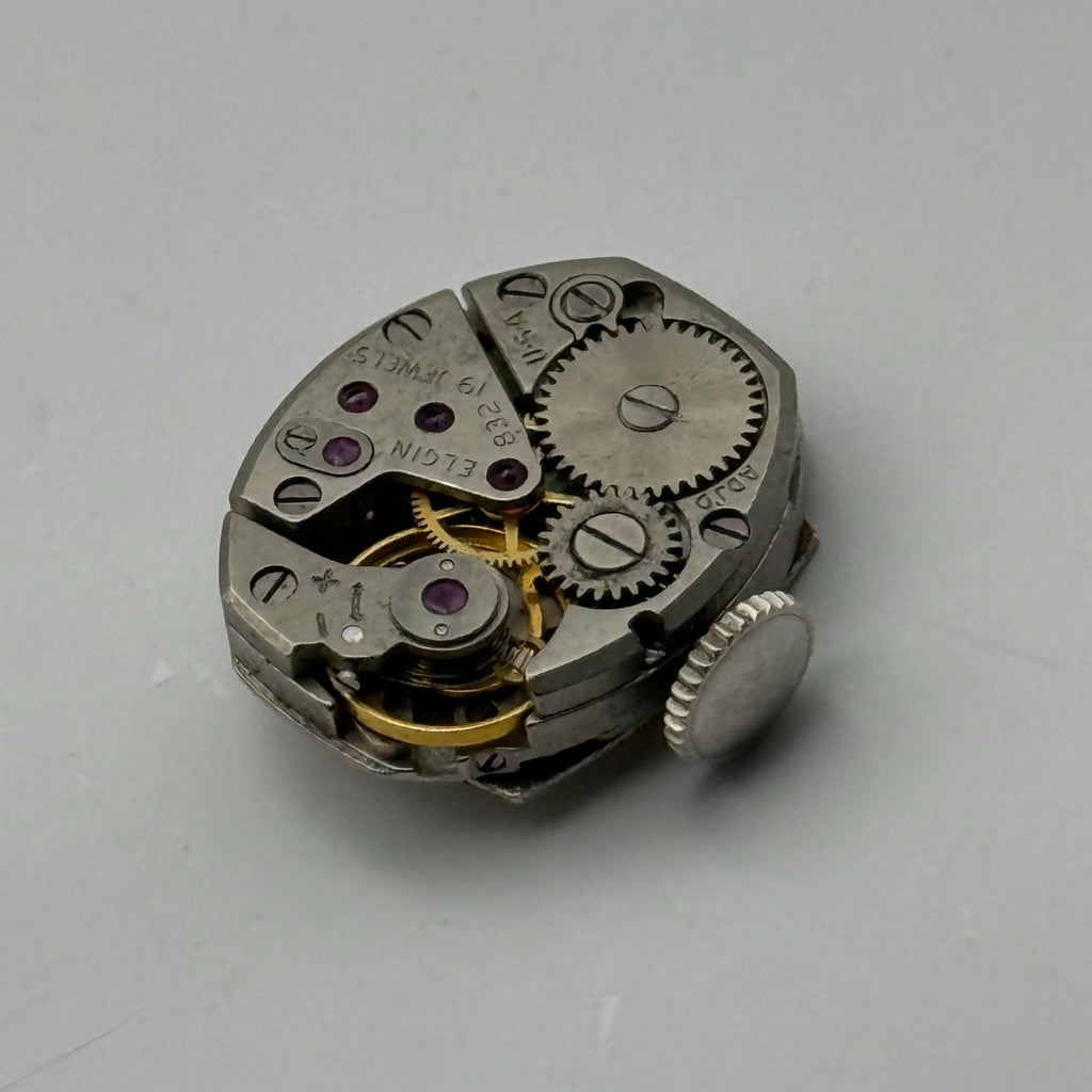 Elgin 832 Watch Movement 19 Jewels American Manual Wind Parts Repair 12.4mm