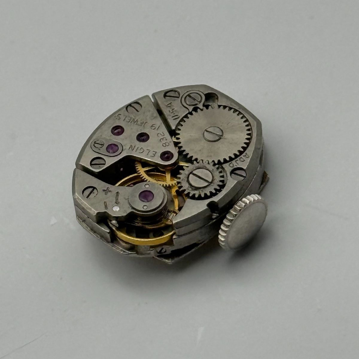 Elgin 832 Watch Movement 19 Jewels American Manual Wind Parts Repair 12.4mm