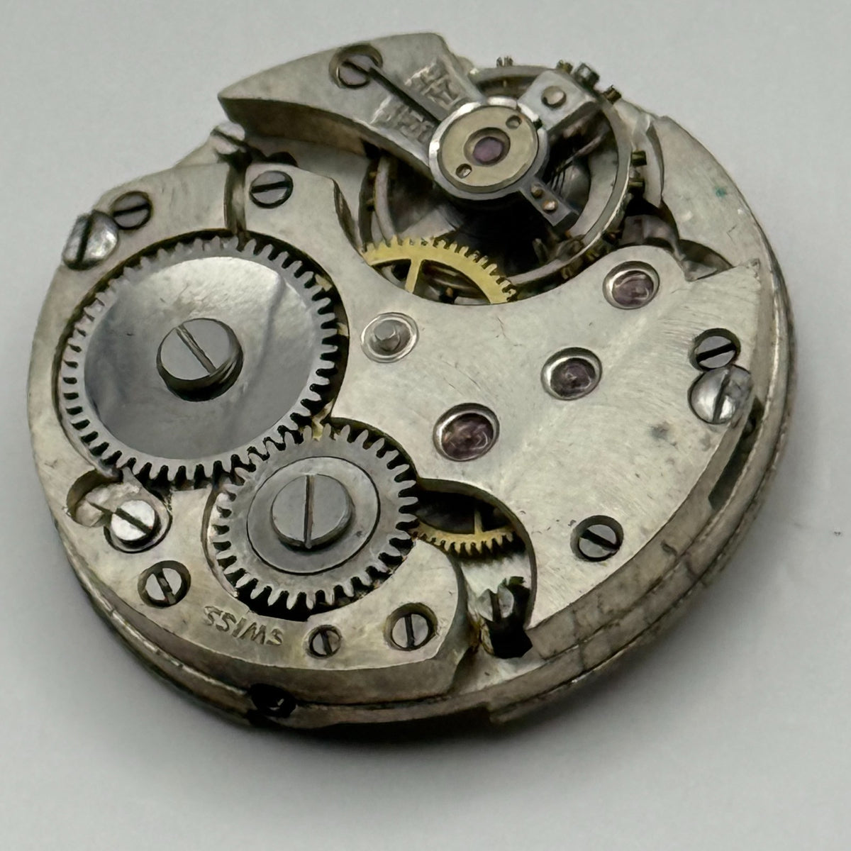Unidentified Watch Movement Swiss Manual Wind Vintage Parts Repair 23.6mm
