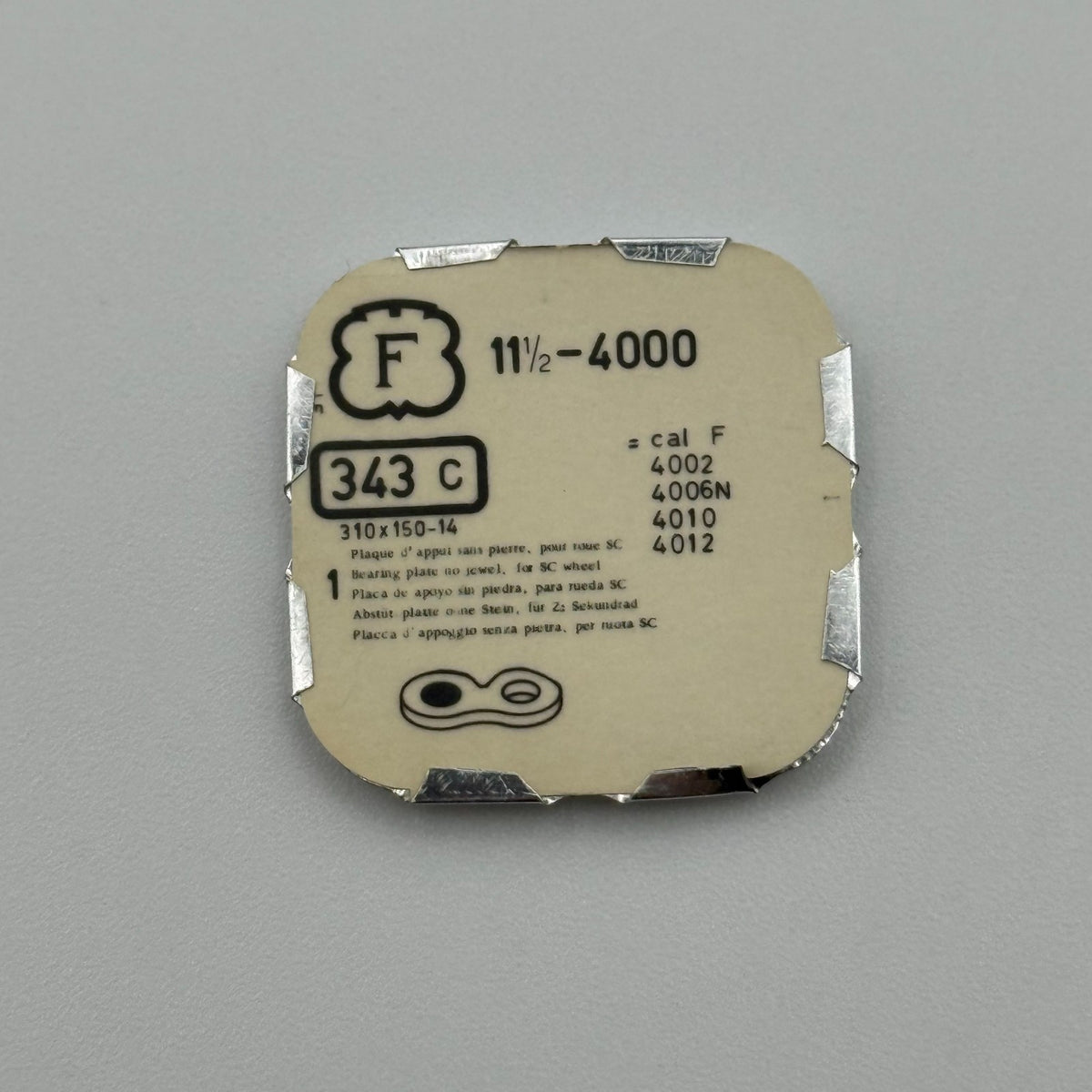 Felsa 4000 Bearing Plate - 11 1/2 - 343 - New Old Stock - Watch Parts
