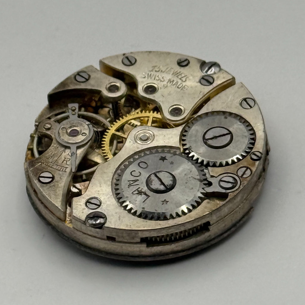 Lanco Watch Movement 15 Jewels Swiss Manual Wind Vintage Parts Repair 23.6mm