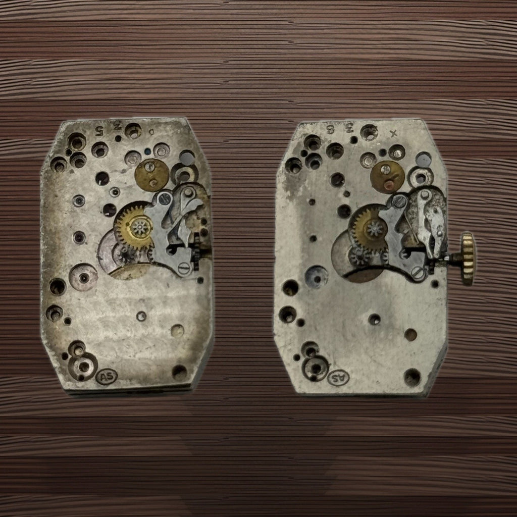 AS Watch Movement - x2 A. Schild Tank Tonneau - For Parts / Repair - 17.8mm