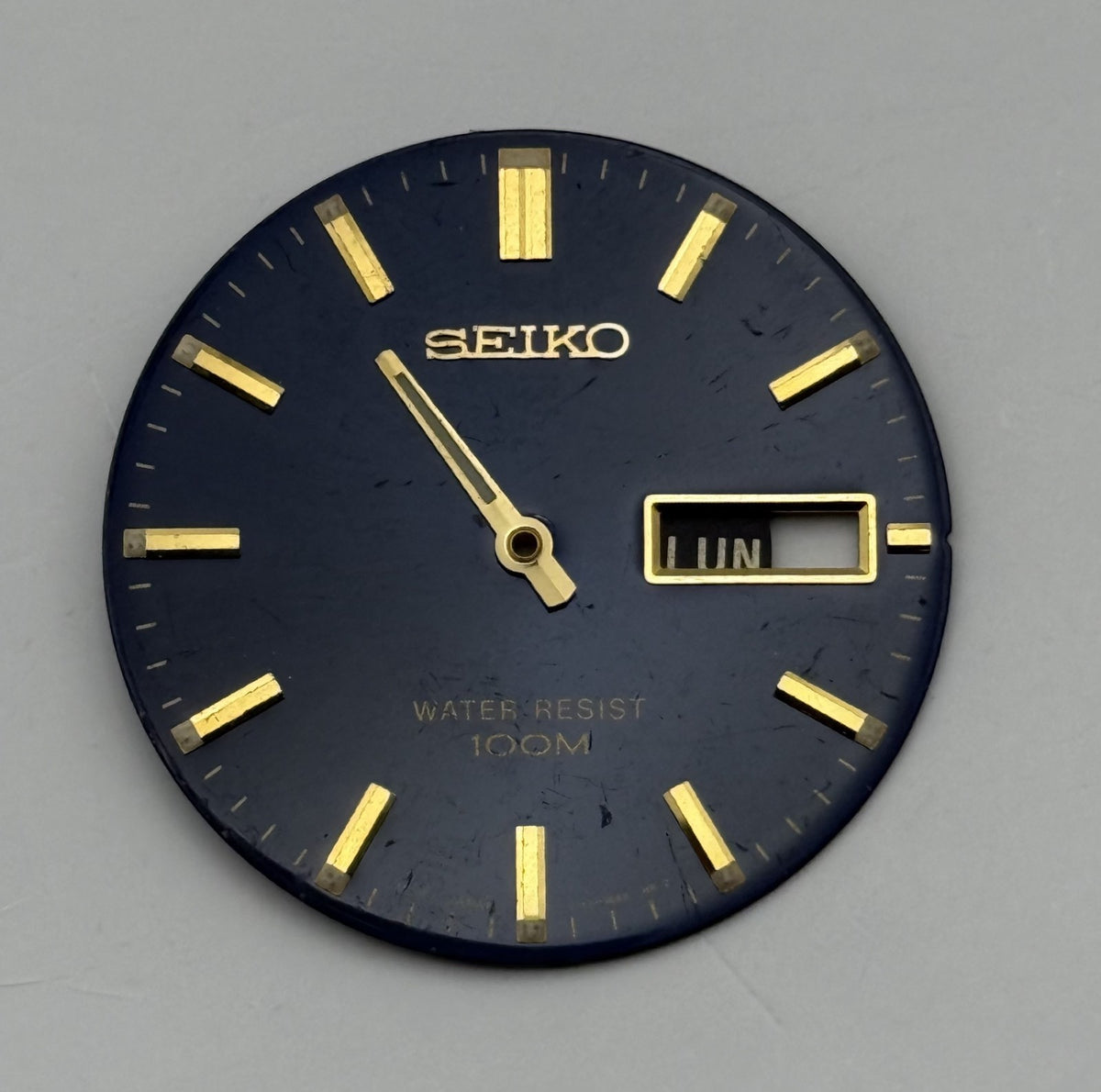 Seiko V743-9A48 Watch Dial 100M Blue Japan Vintage Spare Parts Repair 29.5mm