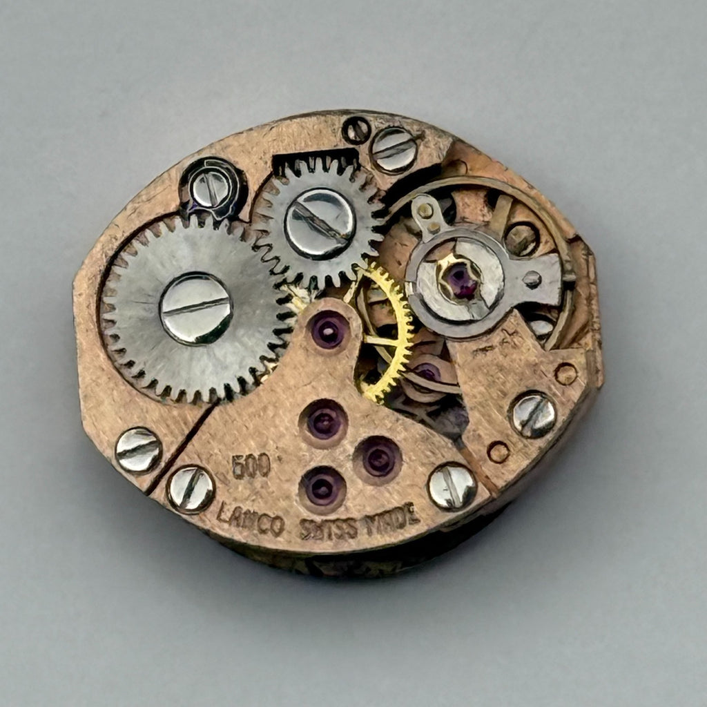 Lanco 500 Watch Movement 17 Jewels Inacbloc Swiss Manual Wind Parts 12.9mm