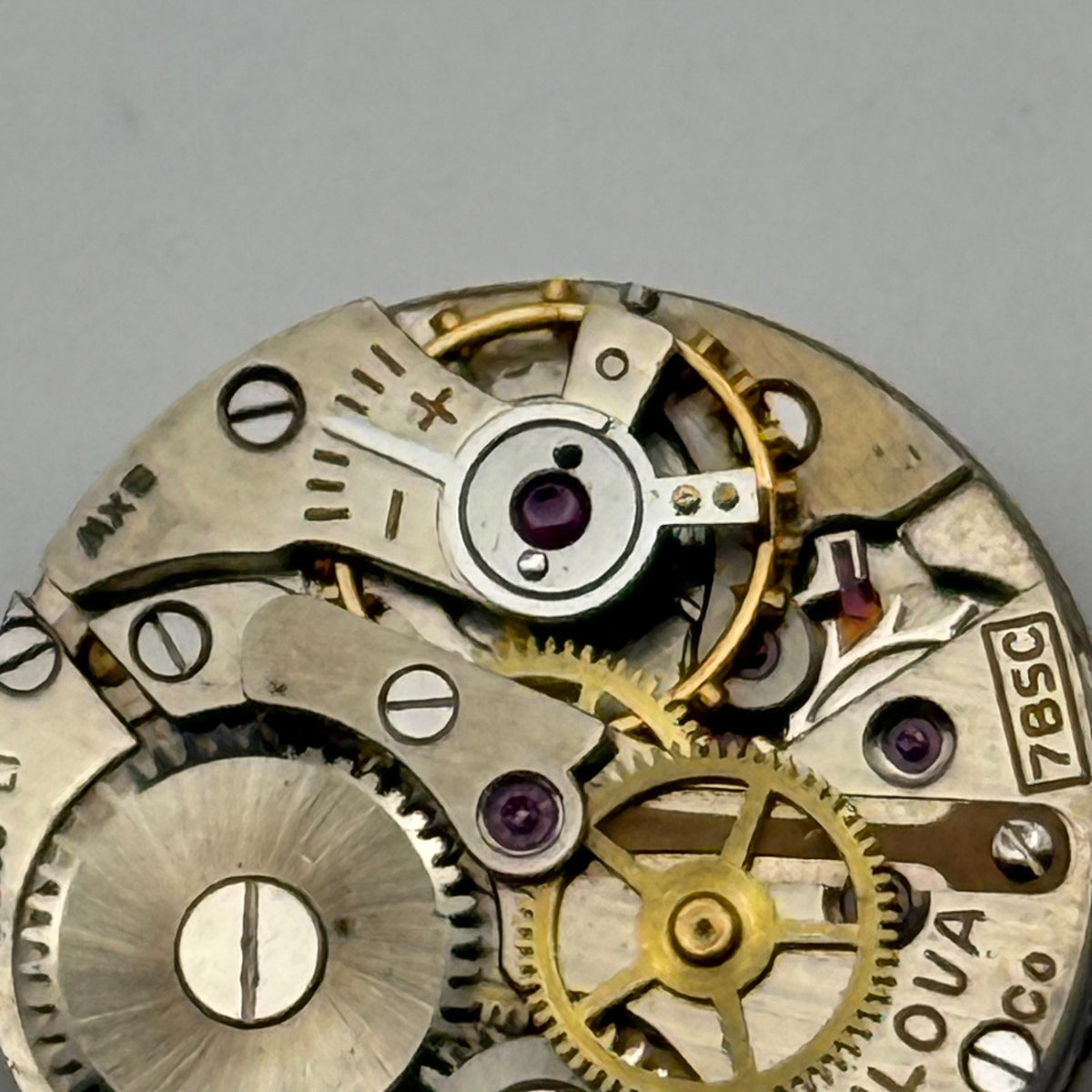Bulova 7BSC Watch Movement Red Sweep Seconds Hand 17J Swiss Parts Repair 17.1mm