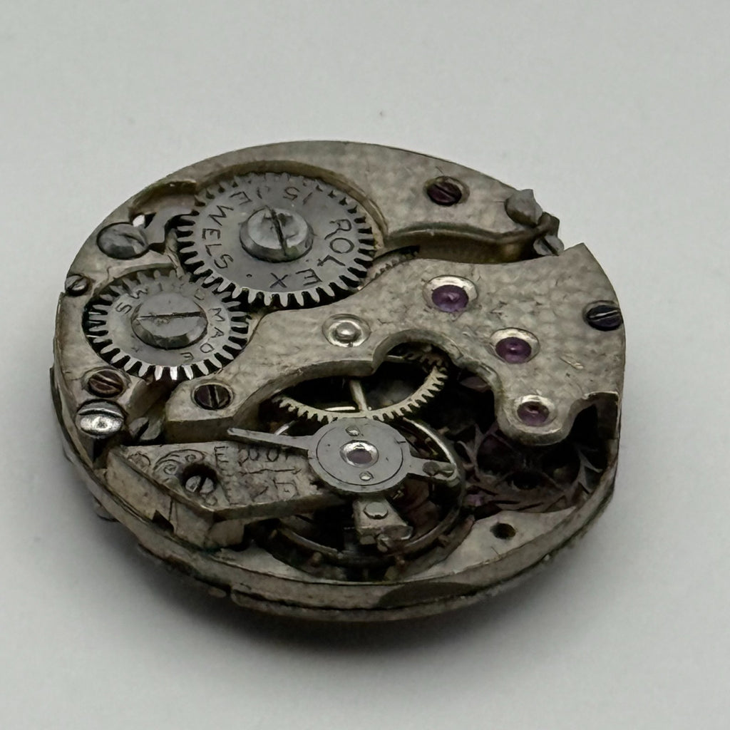 Rolex Rebberg Watch Movement - 15 Jewels - For Parts / Repair - 20.9mm
