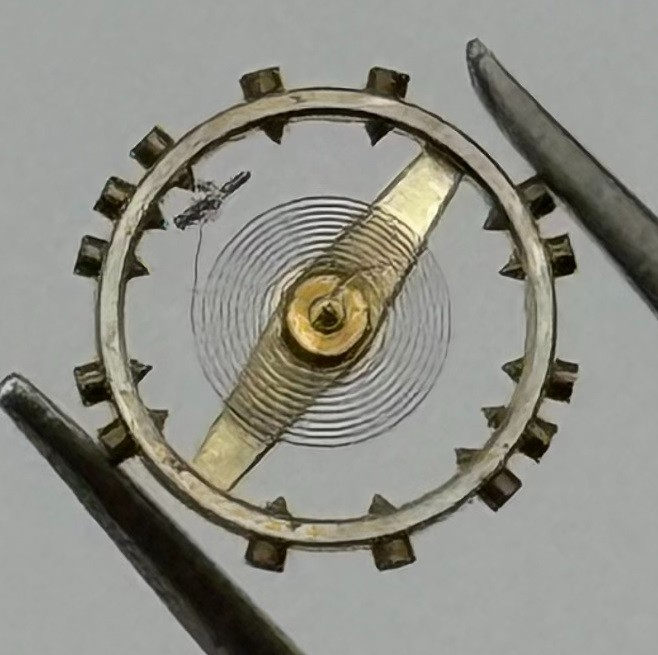 PUW 70 73 Balance Wheel Complete And Spring 5’’’ Renata 517 Watch Movement Parts