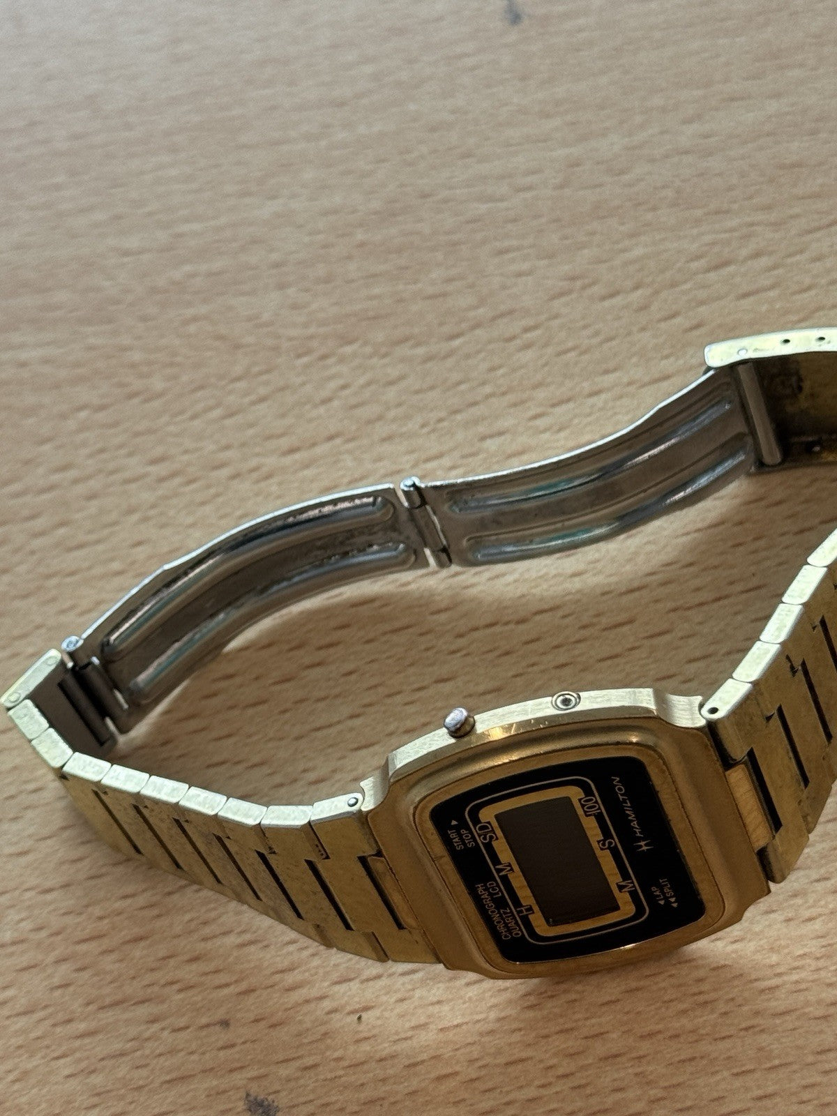 ESA 942.711 Hamilton Digital Watch Chronograph Quartz Vintage For Parts / Repair