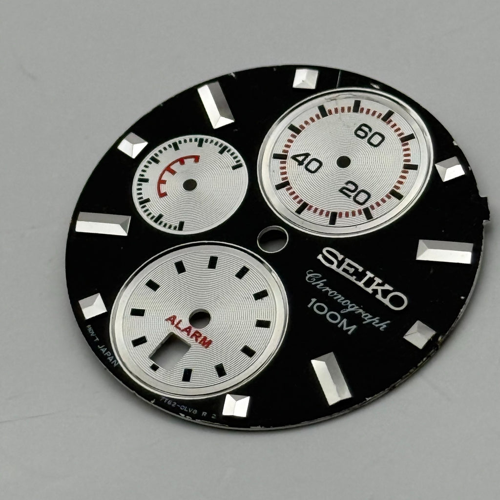 Seiko 7T62-0LV8 Watch Dial Chronograph Alarm 100M Spare Parts Repair 27.4mm