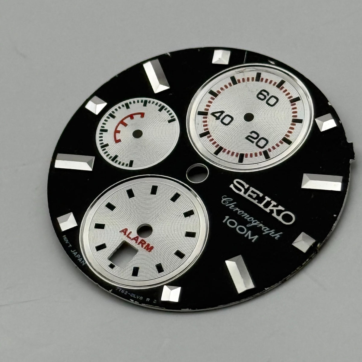 Seiko 7T62-0LV8 Watch Dial Chronograph Alarm 100M Spare Parts Repair 27.4mm