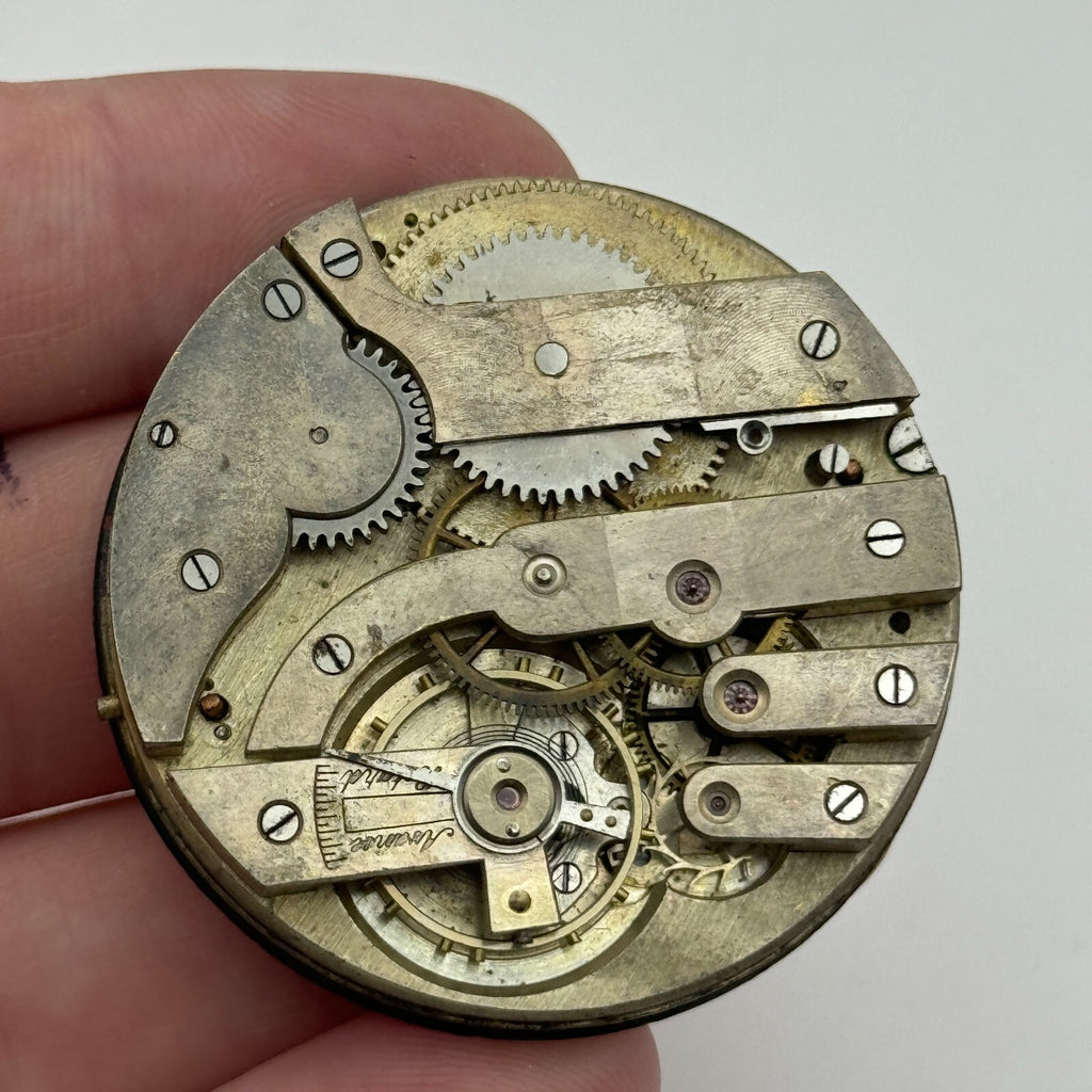 Unidentified Open Face Swiss Balance Ok Pocket Watch Movement Parts 42.5mm