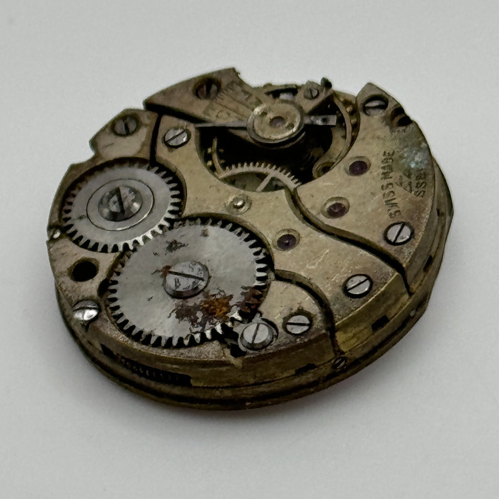 Stauffer S S & Co Watch Movement Manual Wind Swiss Vintage Parts Repair 22.6mm 