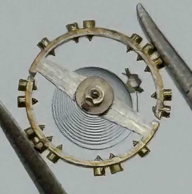 FHF 159 Balance Wheel Complete And Spring 3-10''' Watch 190 M Movement Parts NOS