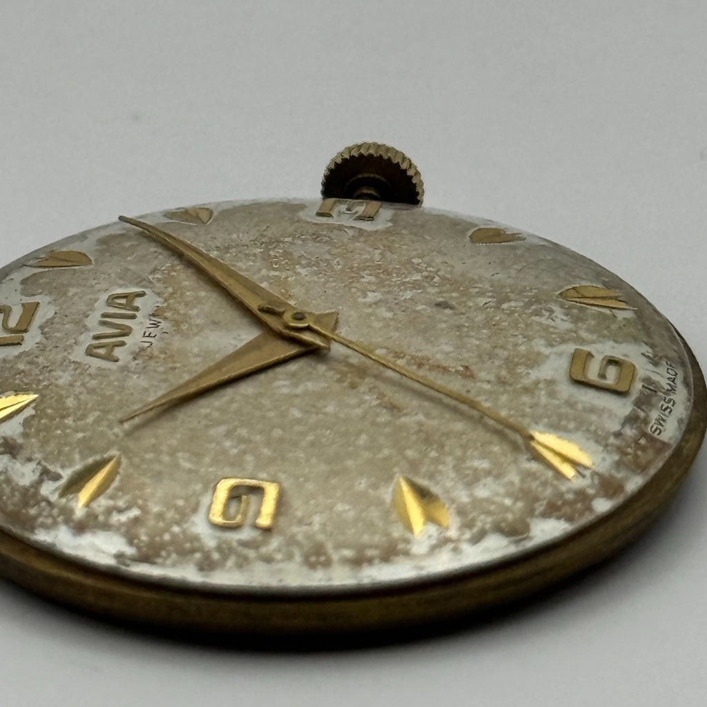 FHF 67 Watch Movement - Avia 15 Jewels - For Parts / Repair - 29.8mm