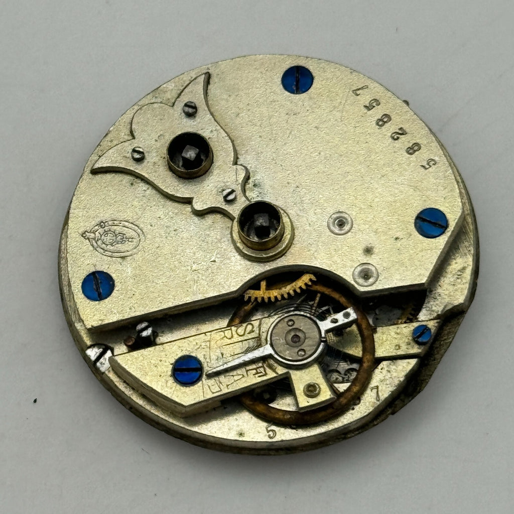 Antique Pocket Watch Movement Key Wound Unidentified Parts Repair Spares 36.2mm