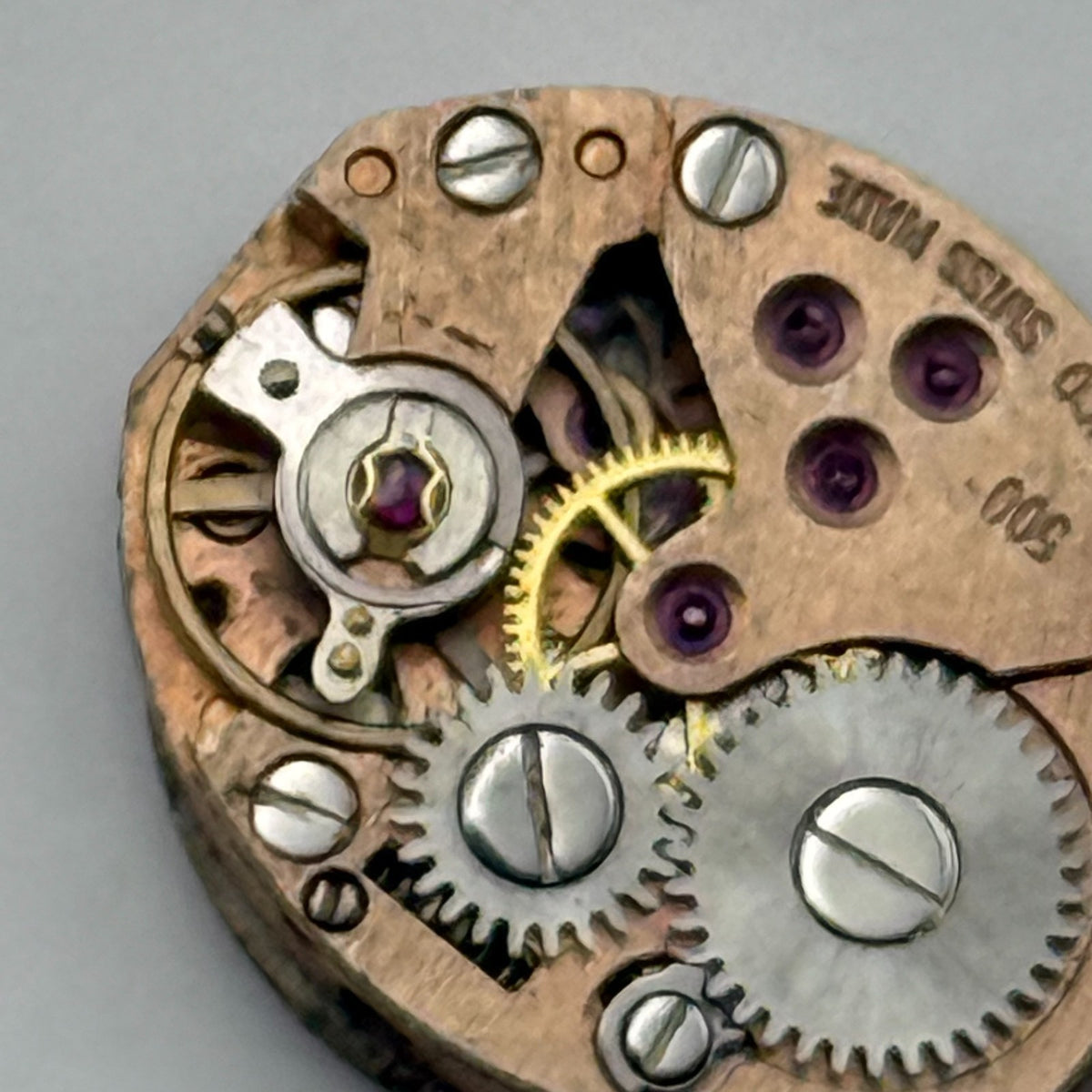 Lanco 500 Watch Movement 17 Jewels Inacbloc Swiss Manual Wind Parts 12.9mm