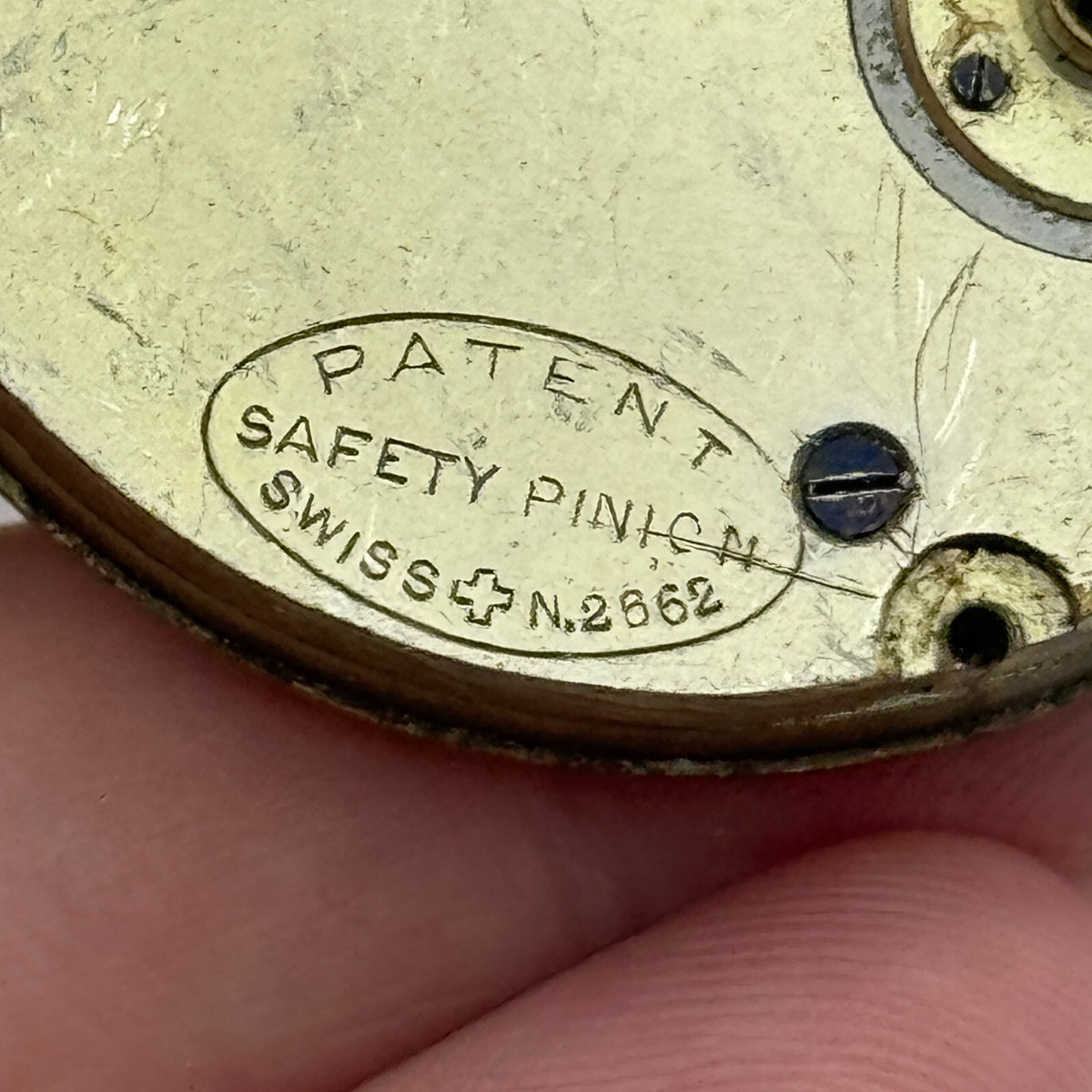 Antique Pocket Watch Movement Henry E Peck Patent 2622 Safety Pinion Part 45.1mm