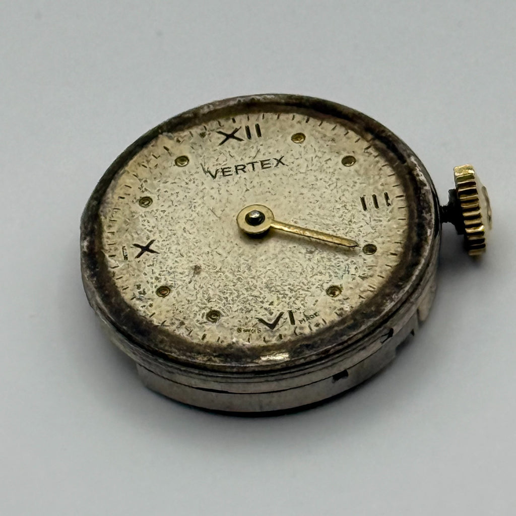 Vertex 42 Watch Movement - VW 15 Jewels - Running - For Parts / Repair - 19.6mm