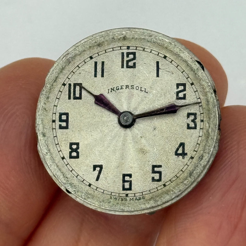 Ingersoll Gem Watch Movement 15 Rubies Manual Wind Vintage Parts Repair 23.2mm