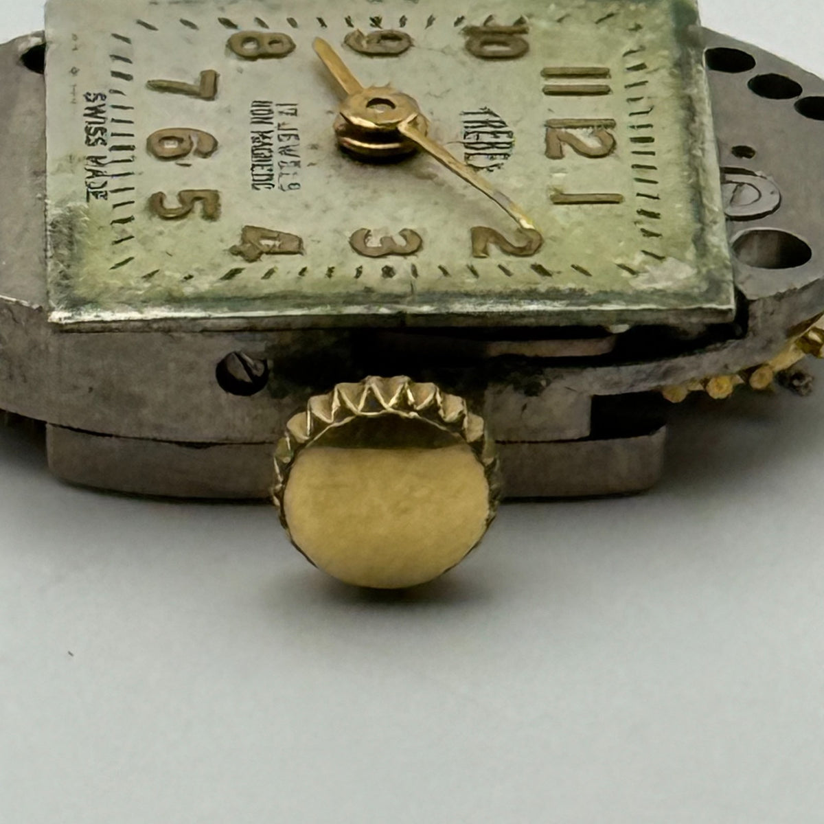 FHF 190 Watch Movement Running Trebex 17 Jewels Swiss Manual Wind Parts 12.8mm