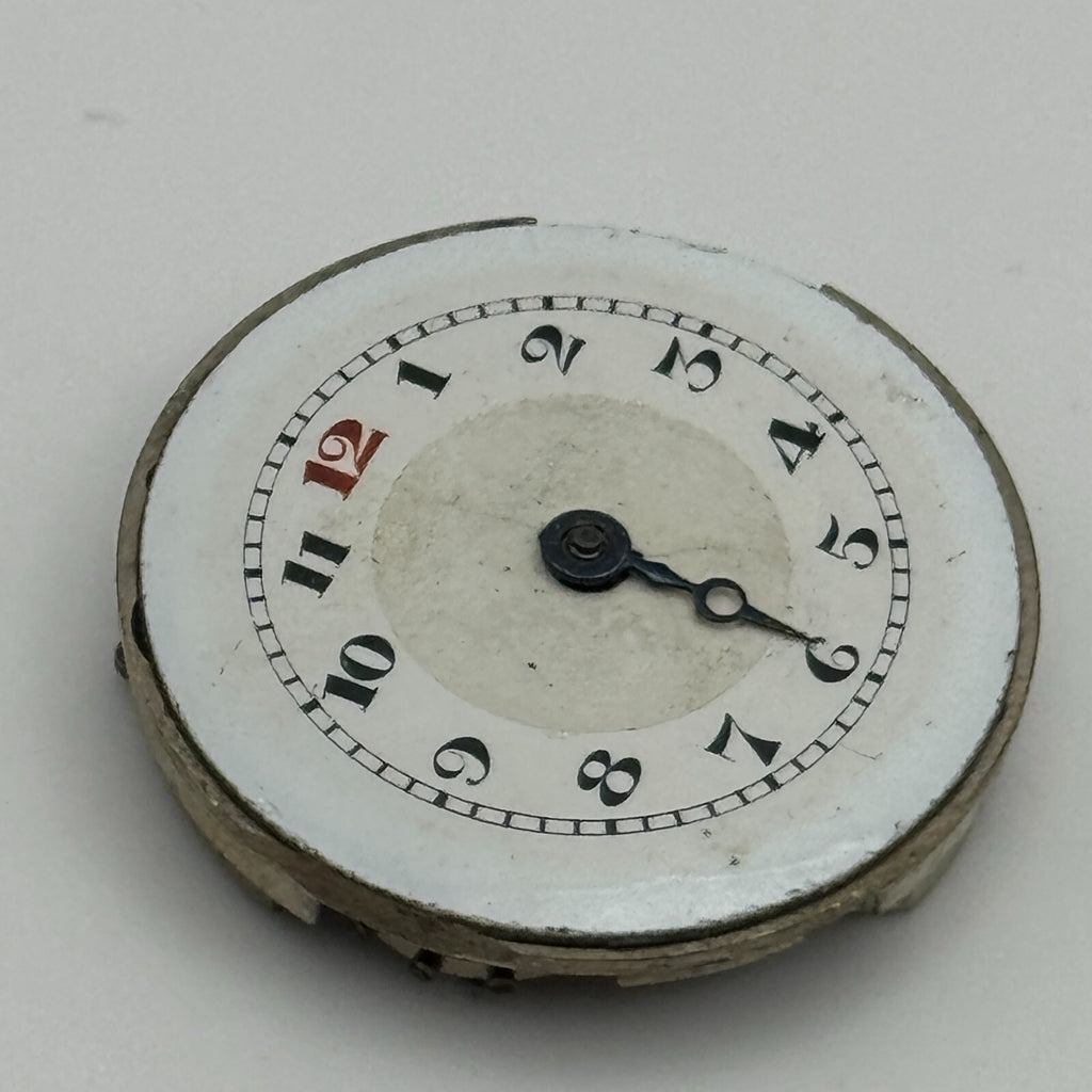 Unidentified Watch Movement Bullseye Dial Manual Wind 23.7mm Parts Repair
