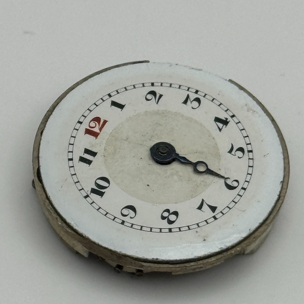 Unidentified Watch Movement Bullseye Dial Manual Wind 23.7mm Parts Repair
