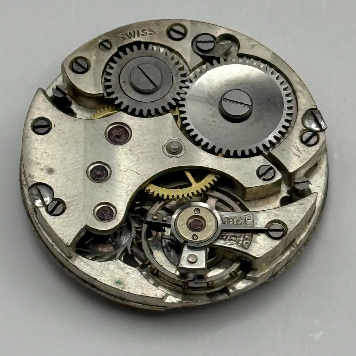 Unidentified Watch Movement Swiss Manual Wind Vintage Parts Repair 23.6mm