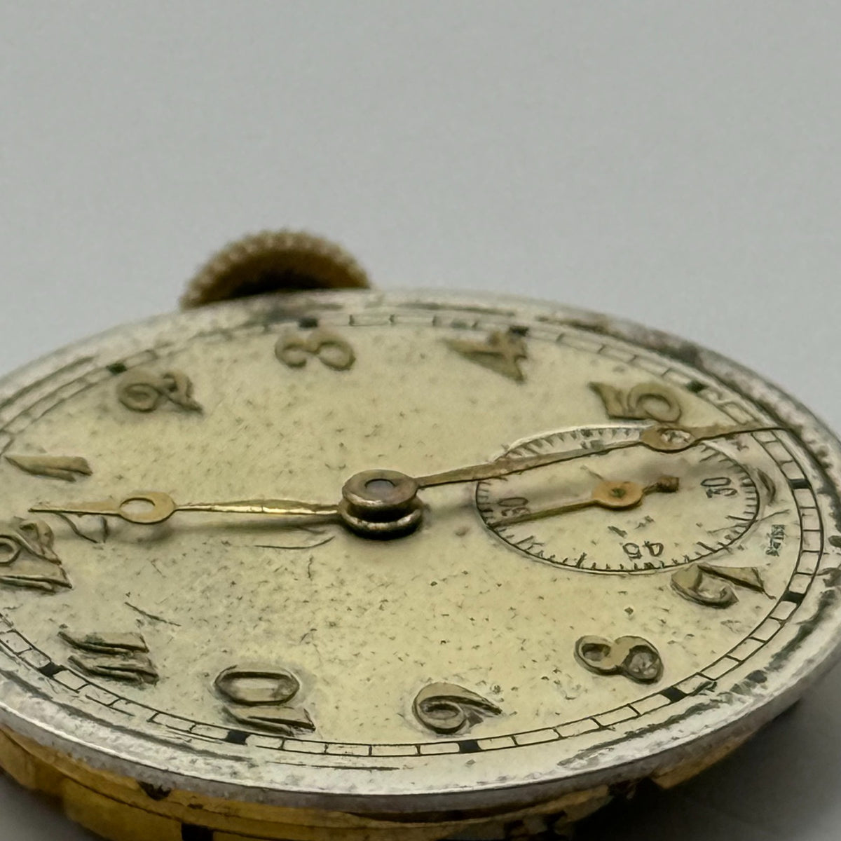 Unidentified Watch Movement Running 9 Jewels Swiss Manual Wind Parts 22.9mm