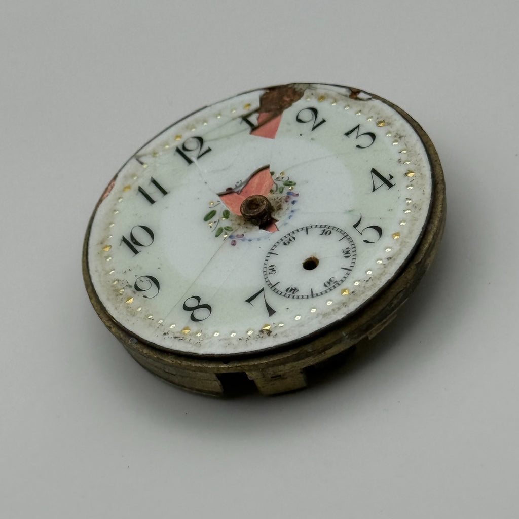 Cylinder Escapement Pocket Watch Movement - Unidentified - Parts / Repair 40mm