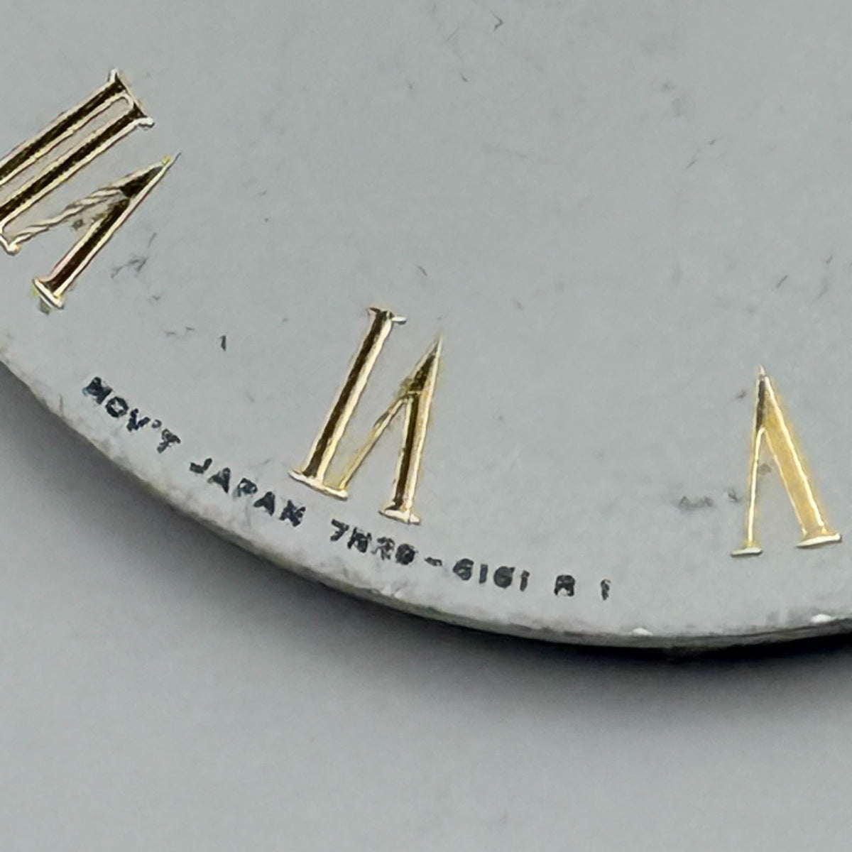 Seiko 7N20-6161 Watch Dial White Japan Vintage Spare Parts Repair 26.4mm